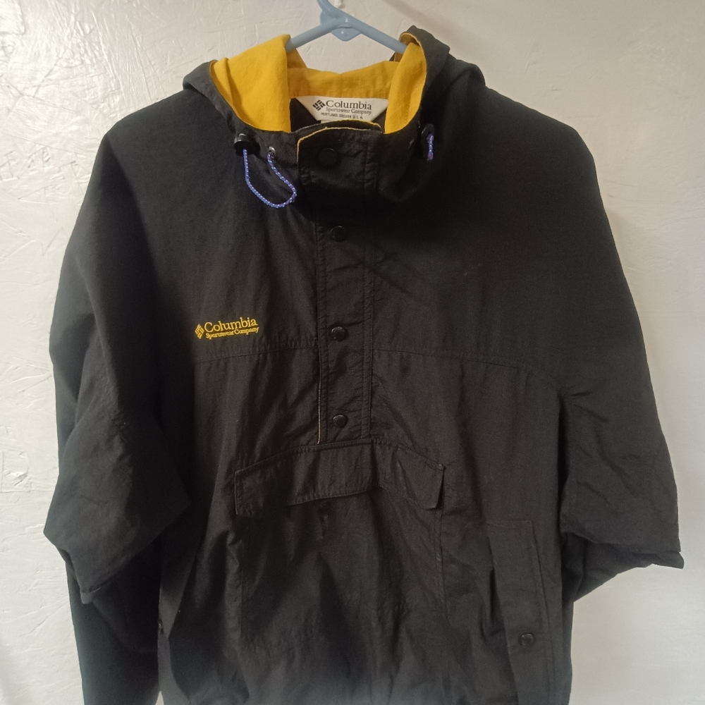Columbia Men's Black Performance Jacket with Yellow Highlights
